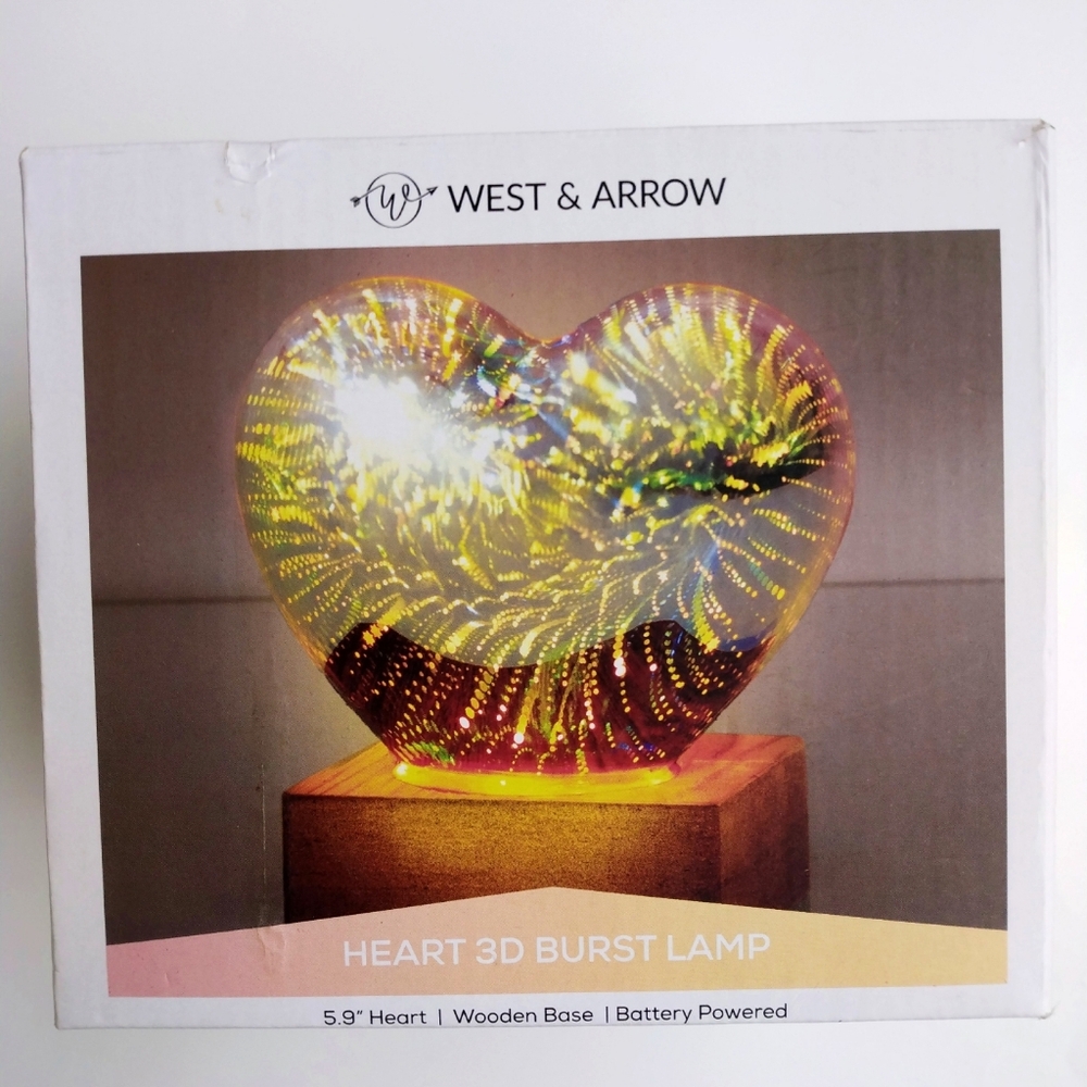Heart 3D Burst Lamp By West & Arrow, Home Decor